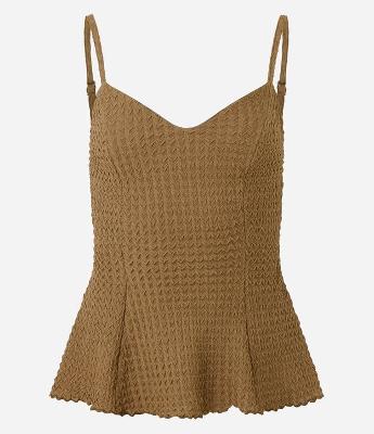 Blusa de Alcinha em Tricô Texturizado com Caimento Aberto