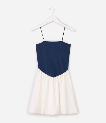 Vestido Infantil em Ribana com Saia Balonê – Tam 5 a 14 Anos
