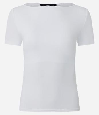 Blusa Regular em Poliamida com Gola Canoa
