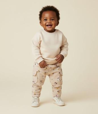 Calça Infantil com Estampa Floral – Tam 0 a 18 Meses