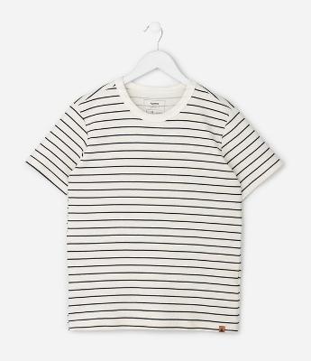Camiseta Infantil Listra Trabalhada em Relevo – Tam 5 a 14 Anos