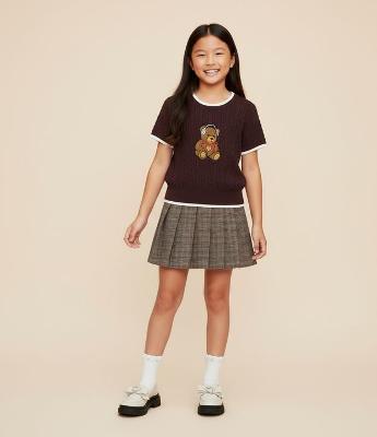 Camiseta Infantil em Tricô com Jacquard de Urso – Tam 5 a 14 Anos
