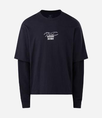 Camiseta Boxy Manga Longa com Estampa Desorder