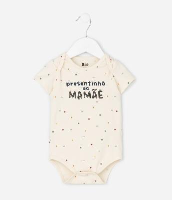 Body Infantil com Lettering Presentinho da Mamãe – Tam RN a 18 Meses
