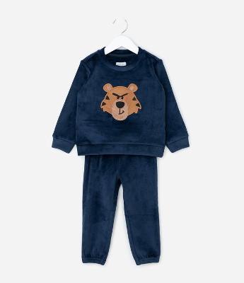 Conjunto Infantil com Bordado de Tigre – Tam 1 a 6 Anos