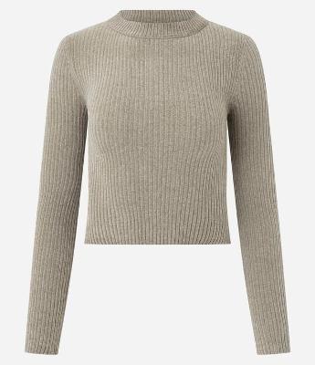 Blusa Manga Longa em Chenille com Gola Colada