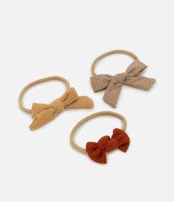Kit 03 Faixas de Cabelo Infantil com Laços – Tam U