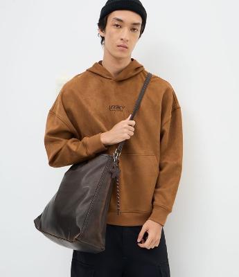 Bolsa Shopper em PU Liso com Alça de Ombro