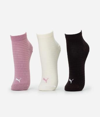 Kit 3 Meias Cano Baixo PUMA em Algodão Texturizado