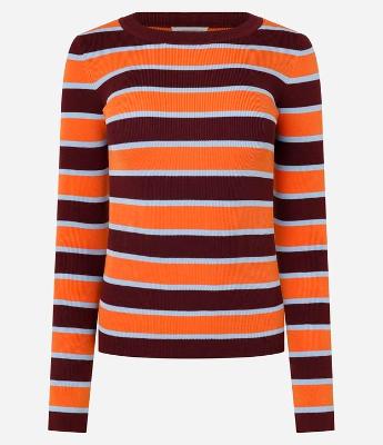 Blusa Regular em Tricô Listrado