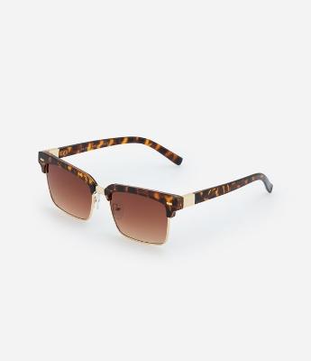 Óculos de Sol Quadrado com Estampa Animal Print