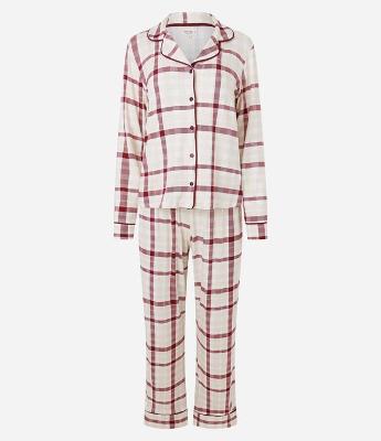 Pijama Longo Americano Xadrez em Viscolycra