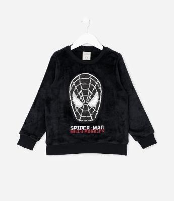 Pijama Infantil Homem-Aranha com Paetê Reversível – Tam 3 a 10 Anos