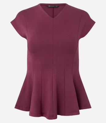 Blusa Manga Curta em Ponto Roma com Decote V