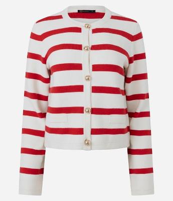 Cardigan em Tricô Listrado com Botões