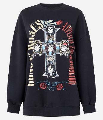 Moletom Oversized Fechado com Estampa Guns n Roses