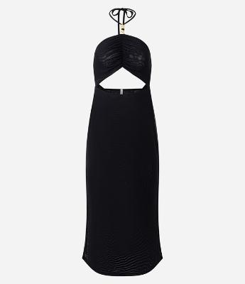 Vestido Longo em Tule com Recorte Frontal