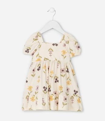 Vestido Infantil com Estampa Floral – Tam 0 a 18 Meses