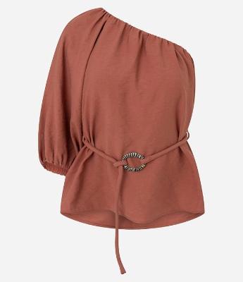 Blusa Ombro Só Alfaiatada com Cinto Delicado