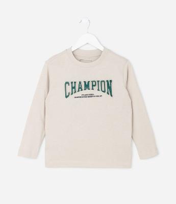 Camiseta Infantil com Lettering em Relevo – Tam 5 a 14 Anos