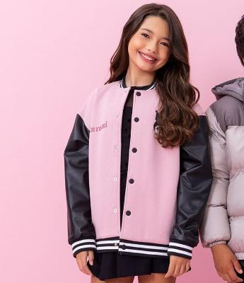 Jaqueta Infantil Bomber Varsity Kuromi – Tam 5 a 14 Anos