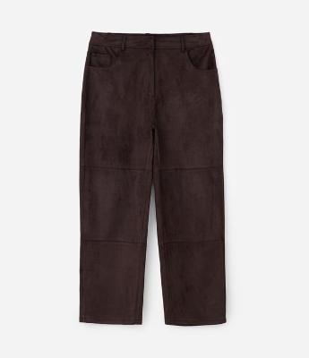 Calça Reta em Suede com 5 Bolsos Curve & Plus Size