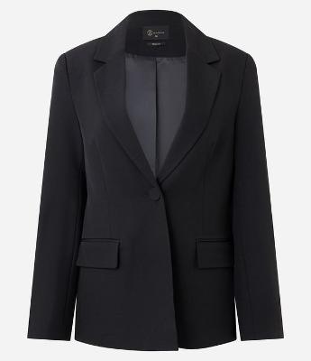 Blazer Alfaiatado Liso com Botões Forrados no Punho