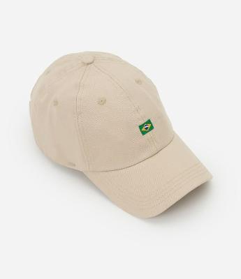 Boné Sarja com Bandeira do Brasil Bordada