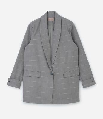 Blazer Alongado Xadrez Alfaiatado Curve & Plus Size