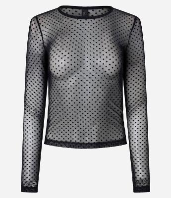 Blusa Segunda Pele em Tule Flocado