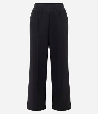 Calça Wide Leg em Moletom com Friso Frontal