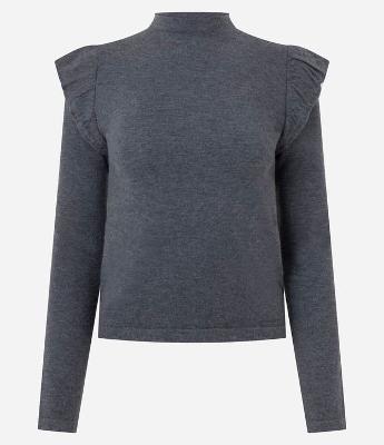 Blusa Regular em Tricô com Detalhe nos Ombros