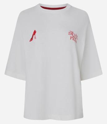 Camiseta Boxy com Estampa O Diabo Veste Prada