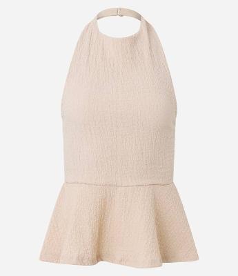 Blusa Peplum Frente Única em Viscose Texturizada