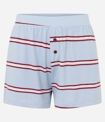 Short de Pijama em Peach Touch com Estampa de Listras