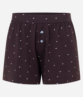 Short de Pijama em Peach Touch com Estampa de Coração