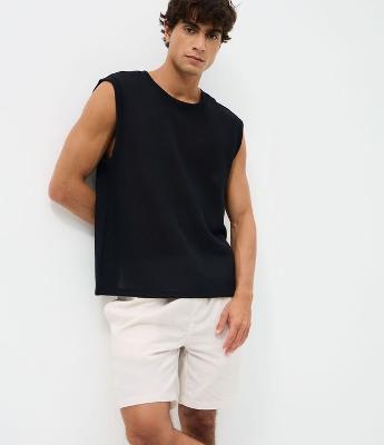 Bermuda Masculina Passeio Rajadinha com Cós Elástico