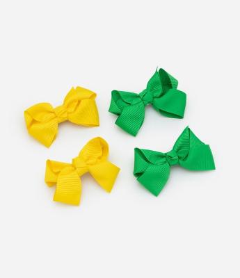 Kit 4 Laços Infantil de Cabelo em Cetim com Presilha – Tam U