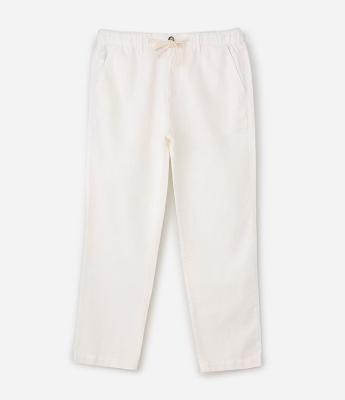 Calça Reta Comfort em Algodão Lisa