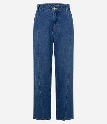 Calça Reta Comfort em Jeans com Cintura Alta