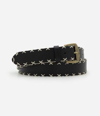 Cinto Médio em PU com Pesponto Contrastante Curve & Plus Size