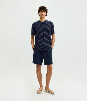 Pijama Curto Masculino Viscose Listrado