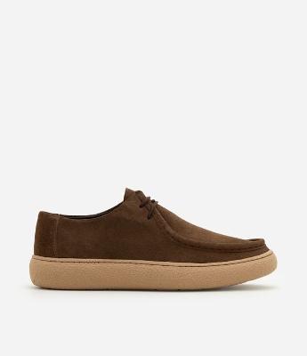 Tênis Casual Moc Toe em Couro Camurça