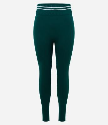 Calça Legging Esportiva com Cós Contrastante e Seamless