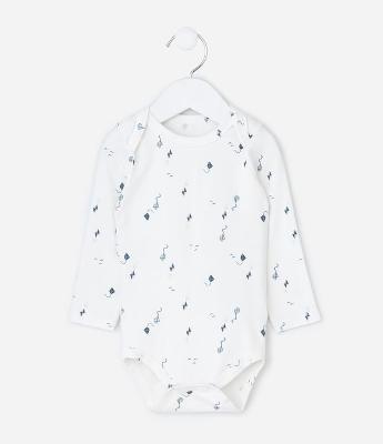 Body Infantil Manga Longa com Estampa Pipas – Tam RN a 18 Meses