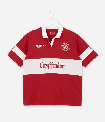 Camiseta Infantil Oversized Harry Potter com Gola Polo – Tam 5 a 14 Anos