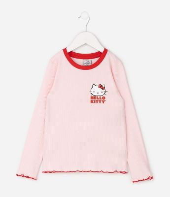 Pijama Infantil Longo em Ribana Estampa Hello Kitty – Tam 5 a 14 Anos
