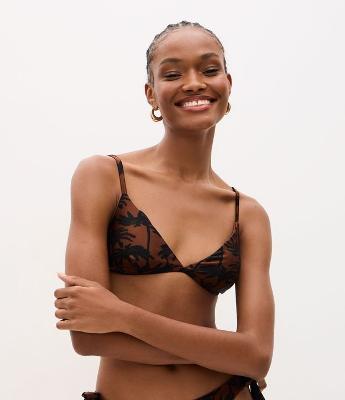 Biquíni Top Triângulo Estampa Folhagem Coconut