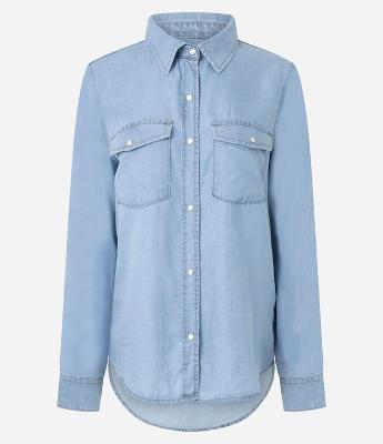Camisa Western em Liocel com Bolsos Frontais