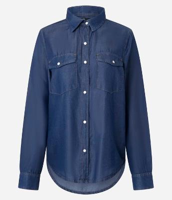 Camisa Western em Liocel com Bolsos Frontais